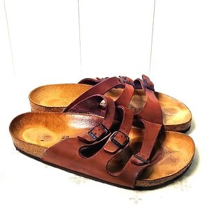 Birkenstock brown leather buckle sandals size 40.US.9/91/2